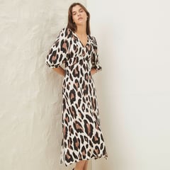 BASEMENT - Vestido Mujer Medio Animal print