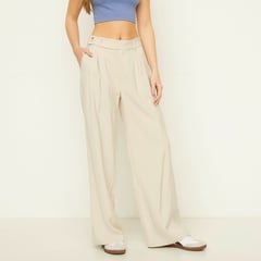 SYBILLA - Pantalón Wide Leg Mujer Tiro medio