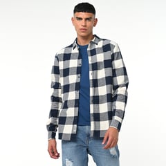 BEARCLIFF - Camisa Hombre De Cuadros Manga larga Regular en Algodón