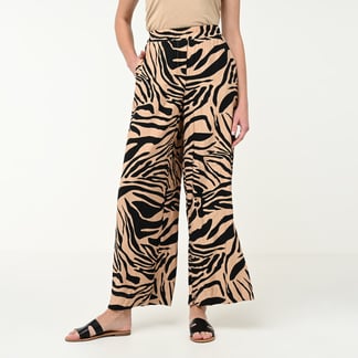 SOUTHLAND - Pantalón Palazzo Mujer Tiro alto Animal print