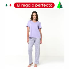 SOUTHLAND - Set de pijama Mujer Largo Manga corta Algodón