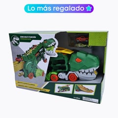 KIDS N PLAY - Maletín dinosaurio, set de carros de juguete. Incluye 2 autos de aluminio