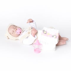 KIDS N PLAY - Muñeca bebé reborn 48cm conjunto Beige