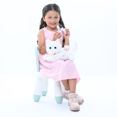 KIDS N PLAY - Peluche Mamá gato Cute pets con sonidos. Incluye bebés