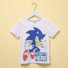 undefined - Camiseta Niño con Estampado Manga corta Algodón Sonic