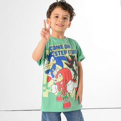 undefined - Camiseta Niño con Estampado Manga corta Algodón Sonic