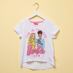 BARBIE - Camiseta Niña con Estampado Manga corta Algodón