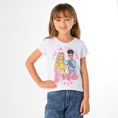 BARBIE - Camiseta Niña con Estampado Manga corta Algodón