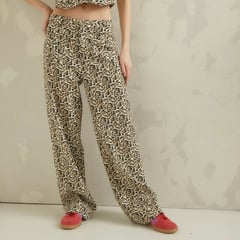 DENIMLAB - Pantalón Flare Mujer Tiro alto Animal print