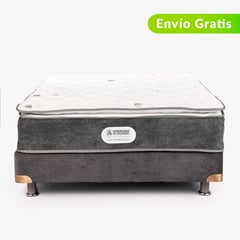 AMERICANA DE COLCHONES - Colchón con Base Cama Sencillo Firmeza Media Ortopédico Resortado con Pillow Non Flip 100 x 190 cm - Compra Sin Interes, Te Devolvemos el 100% de los Intereses Pagando a 3, 6, 12 o 24 Cuotas con Tarjeta CMR Banco Falabella