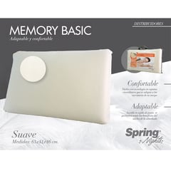 COLCHONES SPRING - Almohada en Espuma con Memoria, Firmeza Media 41 X 63 cm Memory