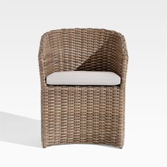 CRATE & BARREL - Silla de Comedor Abaco con Cojín para Exterior Blanco