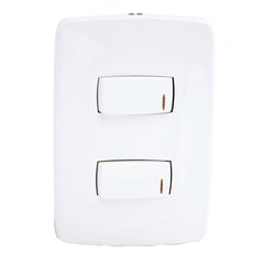 LUMINEX - Interruptor doble l/p arquea blanco