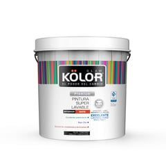 KOLOR - Pintura para Interior 5 Galones Blanco Mate Súper Lavable