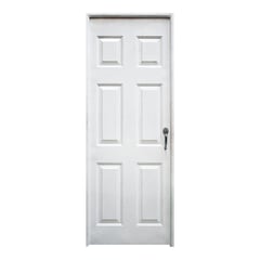 FORTIS DOORS - Puerta 0.80x2.10mt Blanco Galvanizada 6 Paneles - Apertura Derecha Calibre 22