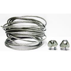 STEELOCK - Cable acero galvanizado 3/32 Pulg 5 metros + perro 1/8 2 unidades