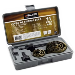 BAUKER - Set sierra copa 11 piezas con mandril Ref 18L1151