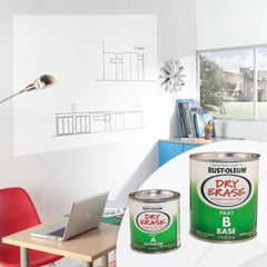 RUST OLEUM - Kit Pintura para Tableros Marcador Borrable Blanco 473ml