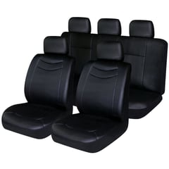 AUTOSTYLE - Kit Cubreasiento Negro - Tipo Cuero Sintético/Tela