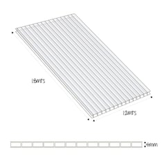 POLYGAL - Lamina Difusora Policarbonato 4mm 1.2x1.8m Cristal 2.16m2