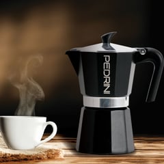 PEDRINI - Cafetera 6 Taza 45cc Moka Espress Negra