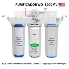 WATER ONE - Purificador de Agua WO-3000MV en Punto de Uso