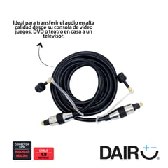 DAIRU - Cable De Audio Óptico 1.8 Metros