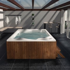 FIRPLAK - Jacuzzi Spa - Hidro- Aero - Blanco - Calentador Gas Propano