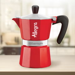 BIALETTI - Cafetera 6 Tazas Roja Allegra