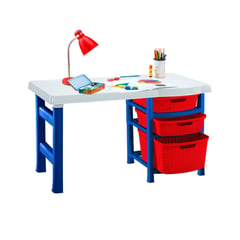 RIMAX - Escritorio Infantil Multicolor Azul - rojo - Blanco Náutico