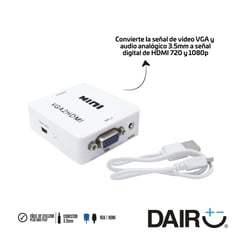 DAIRU - Caja De Conversion De Vga A Hdmi