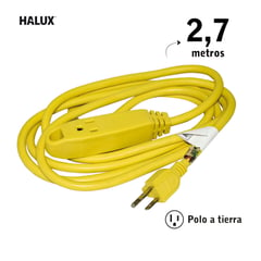 HALUX - Extensión Uso Pesado P/Tierra Cal14 3Sal 2.7M Amarillo