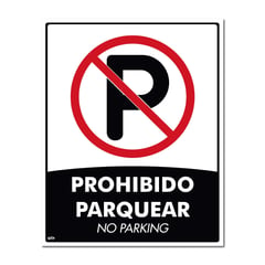 FIXSER - Señal Prohibido Parquear 50X40Cm Poliestireno Calibre 60 con Sujetador