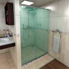 FROTEX - División para Baño Econo Corrediza 100 x 190 cm Vidrio 8 mm