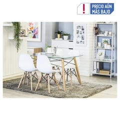 JUST HOME COLLECTION - Set Comedor De Vidrio Moderno Soar 120x80x76cm