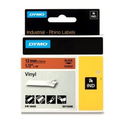 DYMO - Cinta Vinilo Color Negro/Naranja 12 mm 5.5M para Rotuladora Rh 4200/6000