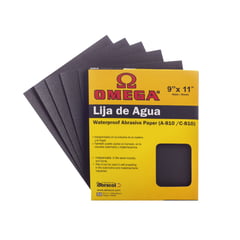 OMEGA - Lija Agua No 150 de 9pulg x11pulg