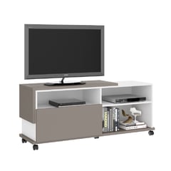 MULTIMOVEIS - Rack para TV 42 Pulgadas 135x38x57cm Blanco/Gris