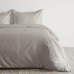 JUST HOME COLLECTION - Forro Duvet Extradoble Sateen Stripe 100% Algodón Taupe