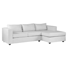 SOFA MARKET - Sofá Esquinero Kansas Derecho Ecocuero Blanco