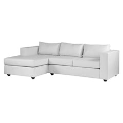 SOFA MARKET - Sofá Esquinero Kansas Izquierdo Ecocuero Blanco