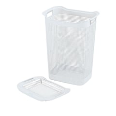 RIMAX - Canasta para Ropa Plastica 50 Litros Cuadrada Blanca