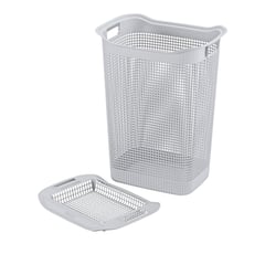 RIMAX - Canasta para Ropa Plastica 50 Litros Cuadrada Gris H