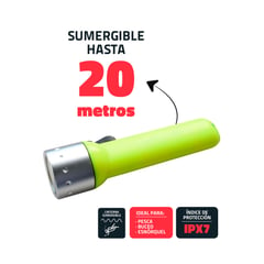 DAIRU - Linterna Baterias Sumergible 50M Led 1W 120 Lumens