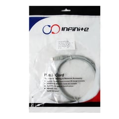 INFINITE - Patch Cord Categoría 6 de 1 Metro Gris x3 Und