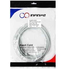 INFINITE - Patch Cord Categoría 6 de 2 Metros Gris x3 Und