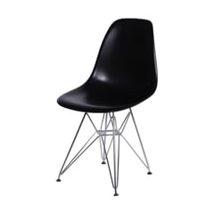 OR DESIGN - Silla Auxiliar Eames Negra Patas en Metal