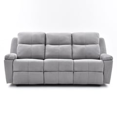 RELAX HOME - Sofá Reclinable 3 Puestos Marsella Tela 80x200x100 Gris Claro