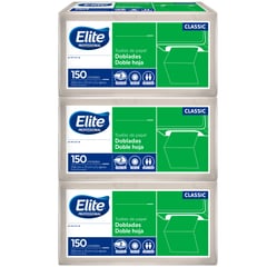 ELITE - Toalla Para Manos Doble Hoja Natural 3 X150 Hojas