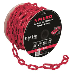 TRUPER - Cadena Plastica de 8mm Rojo 25m